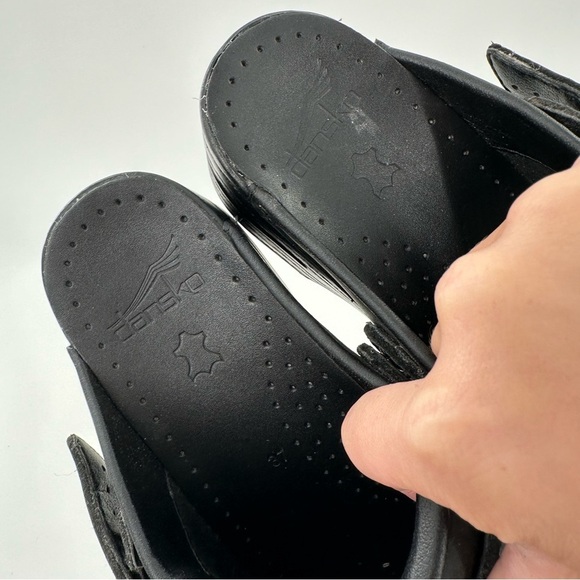 Dansko size 37 6.5-7 238020202 black Napa leather orthopedic nursing clogs - Picture 12 of 15